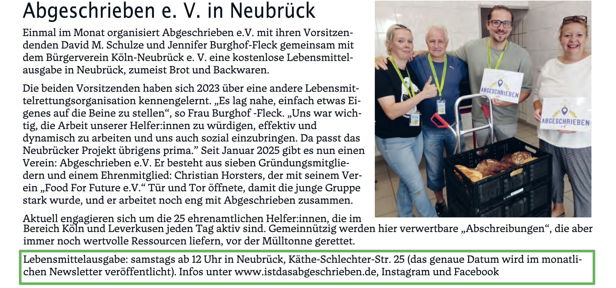 Abgeschrieben e.V. & Bürgerverein Köln Neubrück